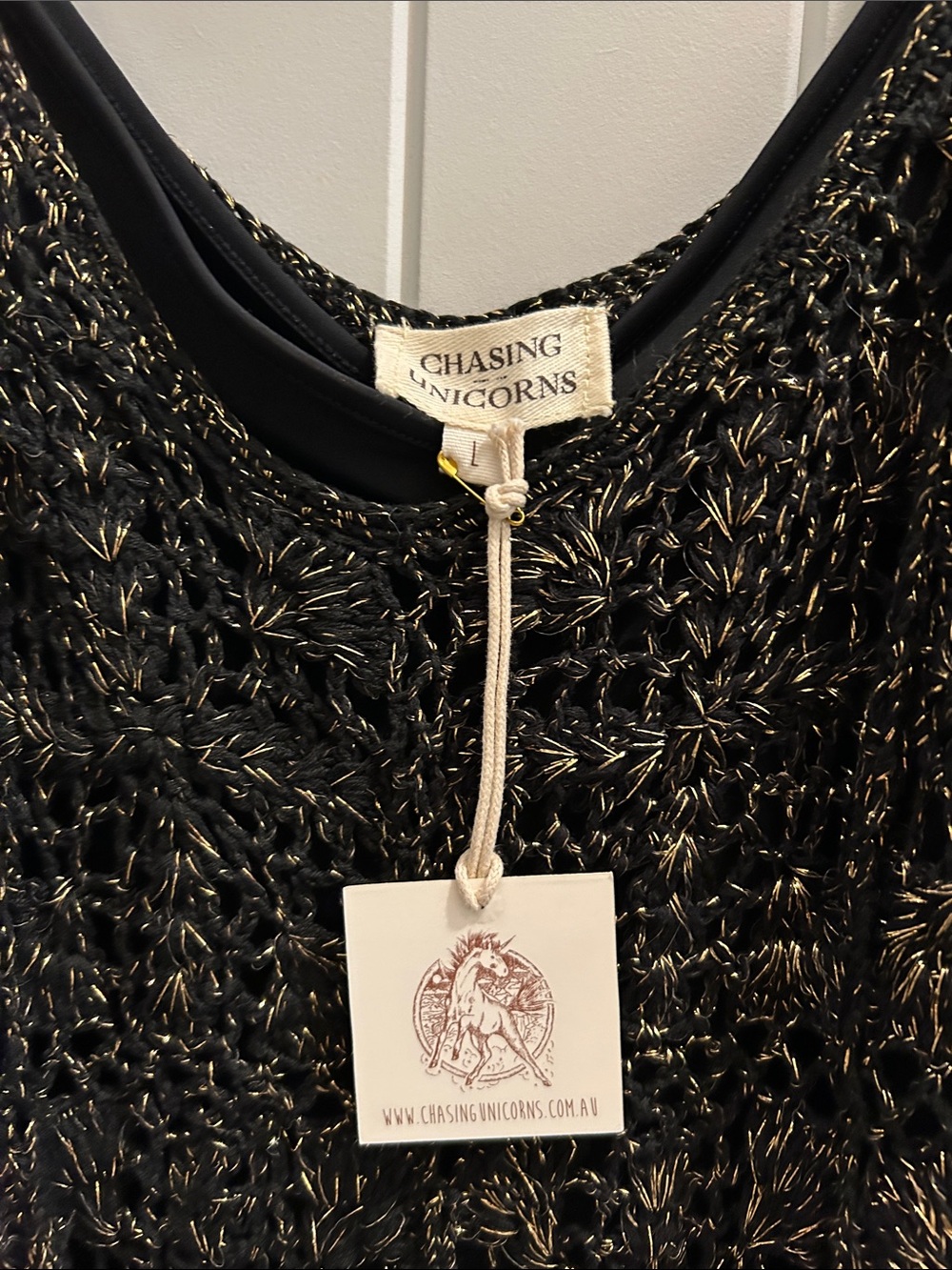 🌼CU Gold and Black Crochet Maxi Dress - Picture 10 of 14